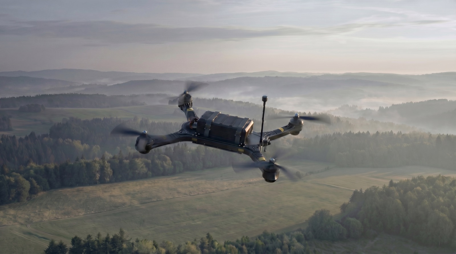 DropForce Sturm 01 in flight — Austrian tactical UAV